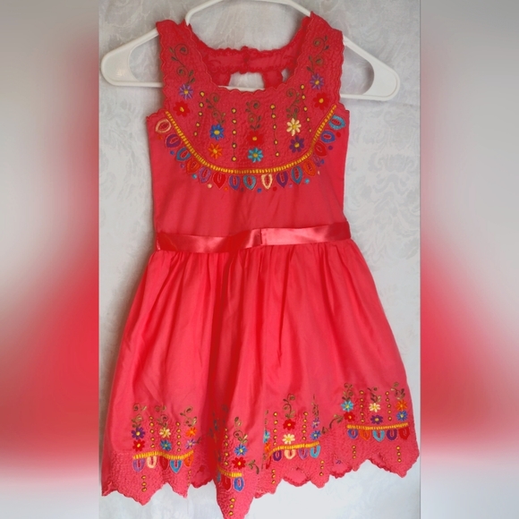 Girl Embroidered Dress, Size 7/8 - Picture 1 of 4